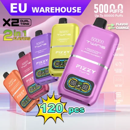 Fizzy Twins Dual Flavor 50000 Puffs – 120pcs