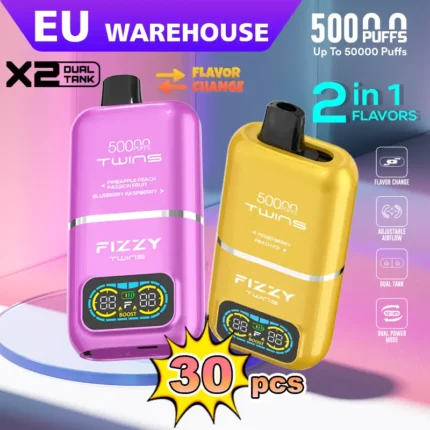 Fizzy Twins Dual Flavor 50000 Puffs – 30pcs