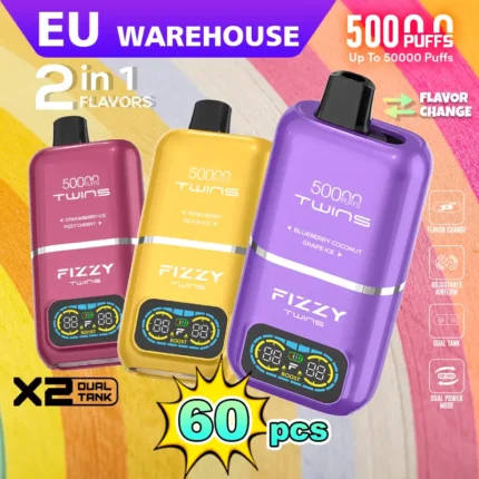 Fizzy Twins Dual Flavor 50000 Puffs – 60pcs
